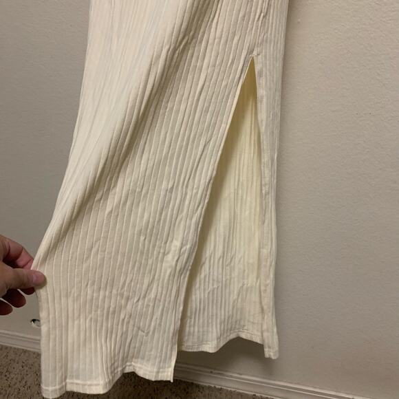 Shein Split Thigh Tie Backless Rib Knit Dress Womens Size S - Picture 6 of 9